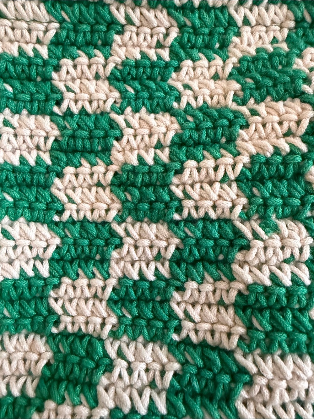 Clare V. Petit Simple Tote in Green & Cream Crochet - Picture 2 of 9